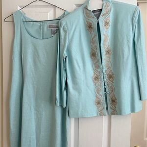 Lovely linen dress with jacket -perfect for wedding guest